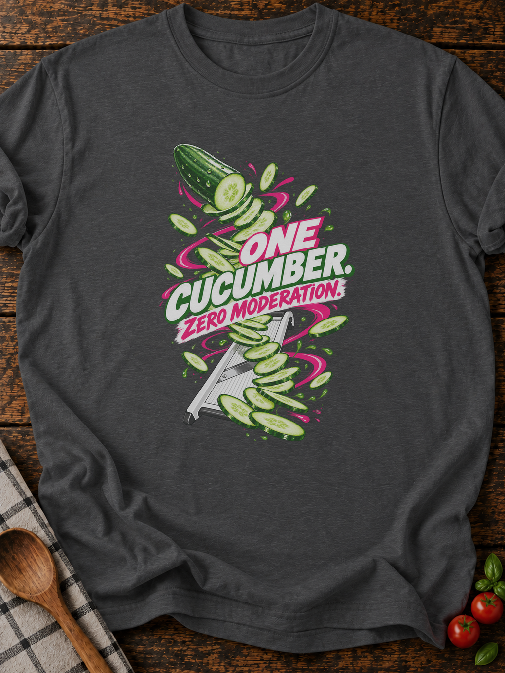 One Cucumber Zero Moderation Version A T-Shirt - Dark Heather