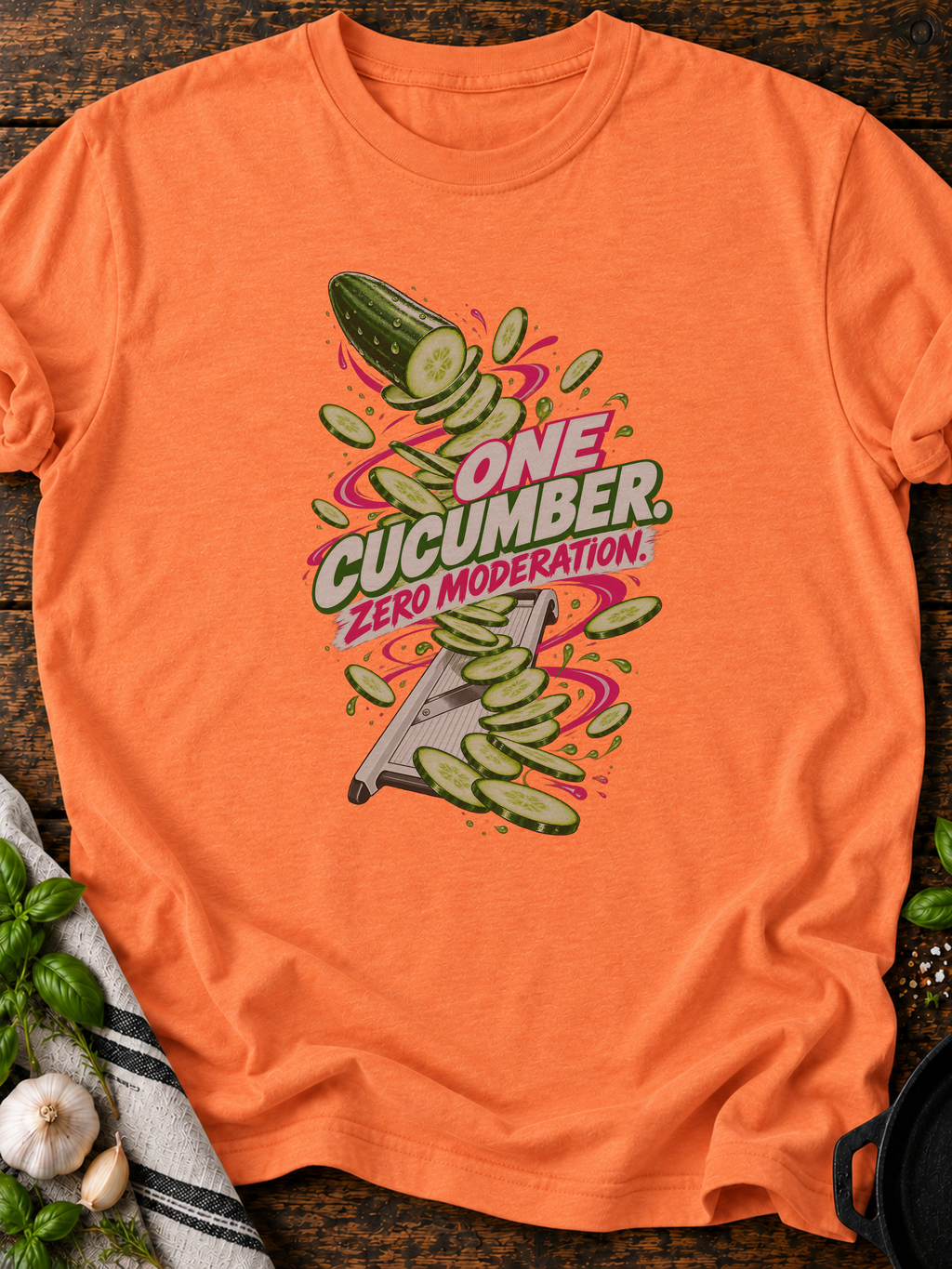 One Cucumber Zero Moderation Version A T-Shirt - Heather Orange