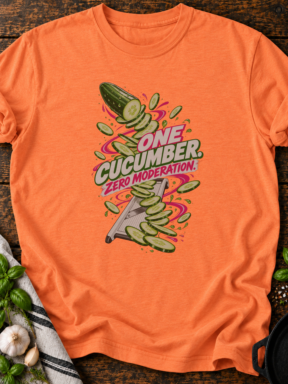 One Cucumber Zero Moderation Version A T-Shirt - Heather Orange