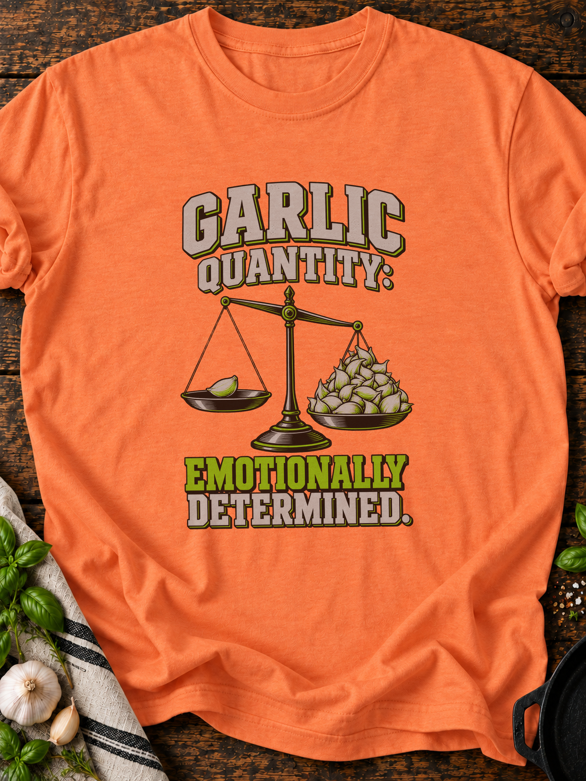 Garlic Emotionally Determined Version B T-Shirt - Heather Orange