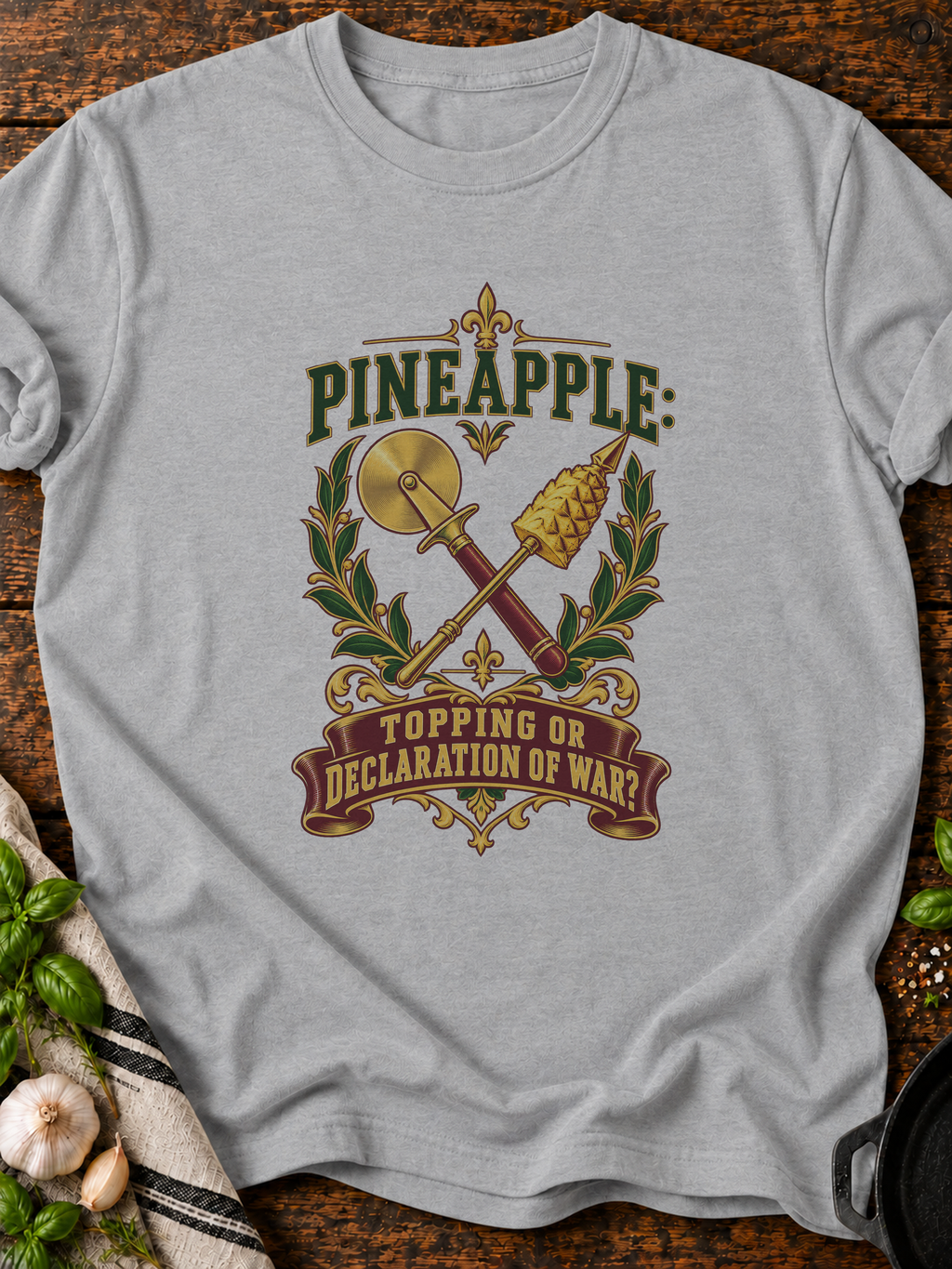 Pineapple Declaration Of War Version B T-Shirt - Sport Grey