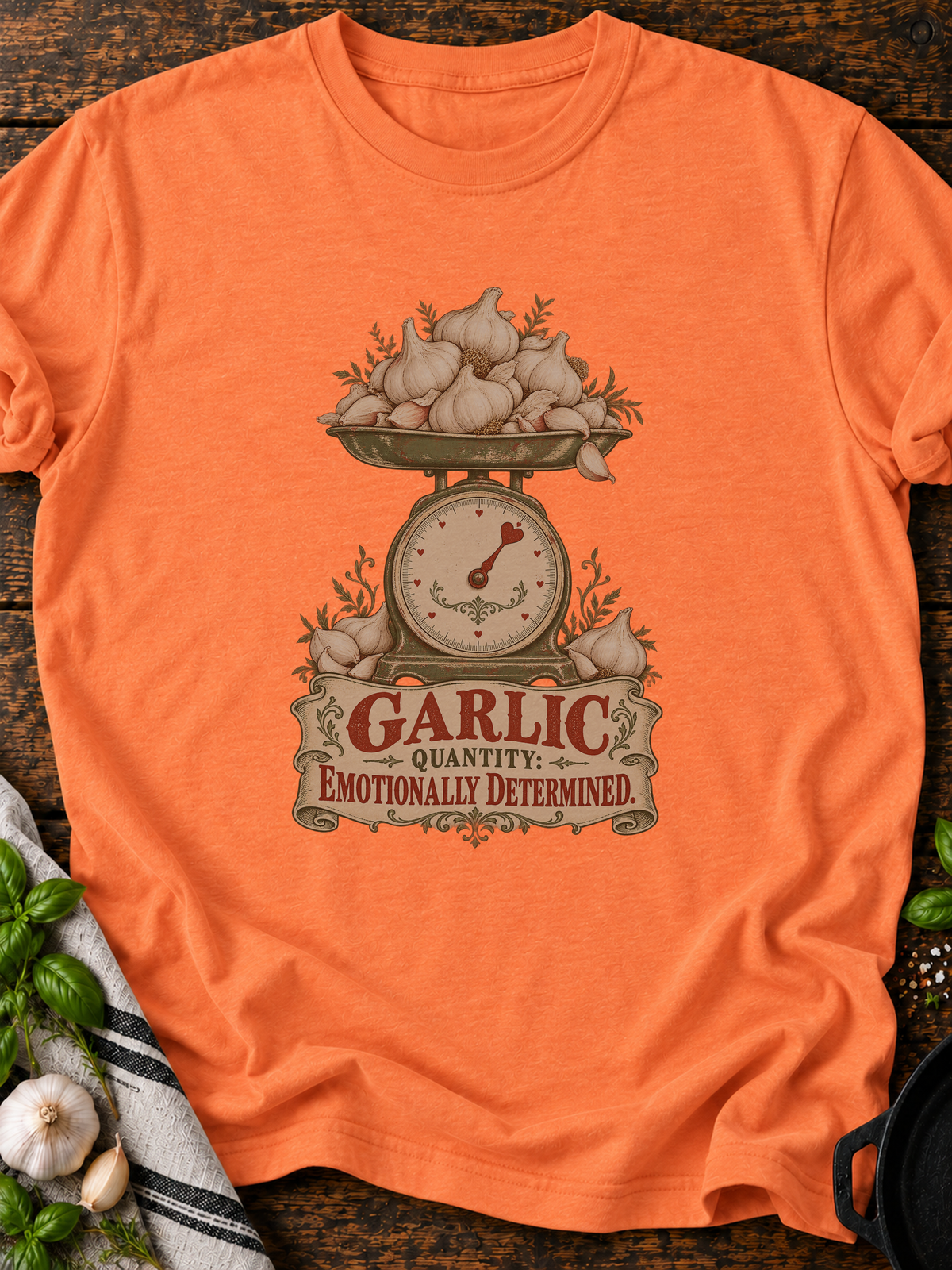 Garlic Emotionally Determined Version A T-Shirt - Heather Orange