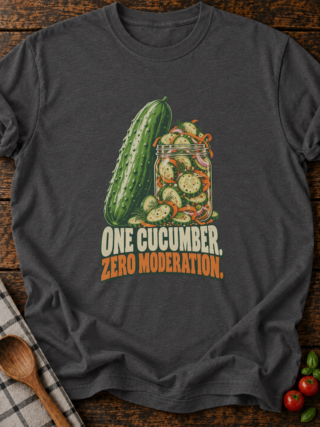 One Cucumber Zero Moderation Version B T-Shirt - Dark Heather