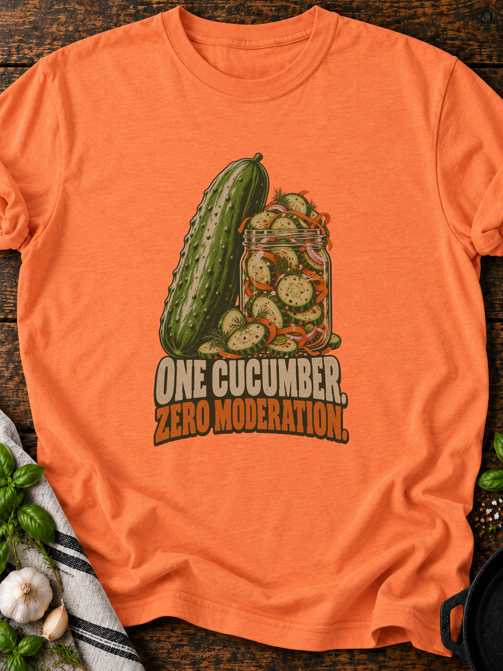One Cucumber Zero Moderation Version B T-Shirt - Heather Orange