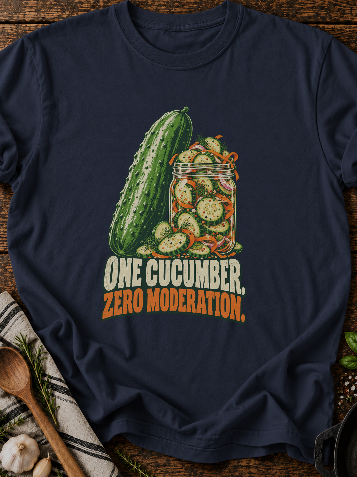 One Cucumber Zero Moderation Version B T-Shirt - Navy