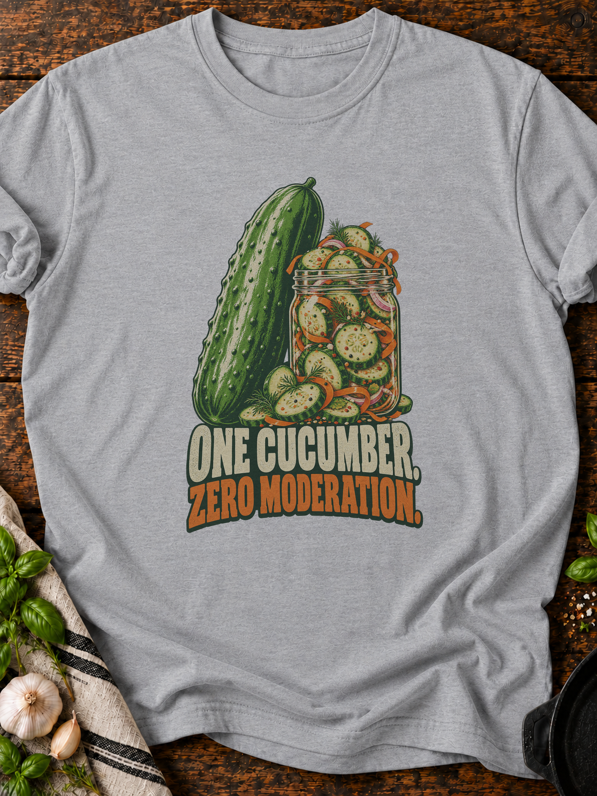 One Cucumber Zero Moderation Version B T-Shirt - Sport Grey
