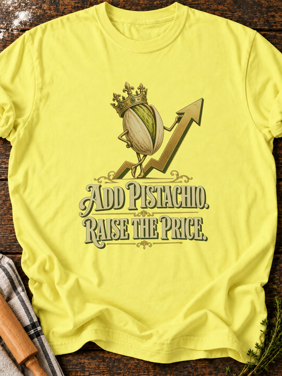 Add Pistachio Raise Price Version A T-Shirt - Cornsilk