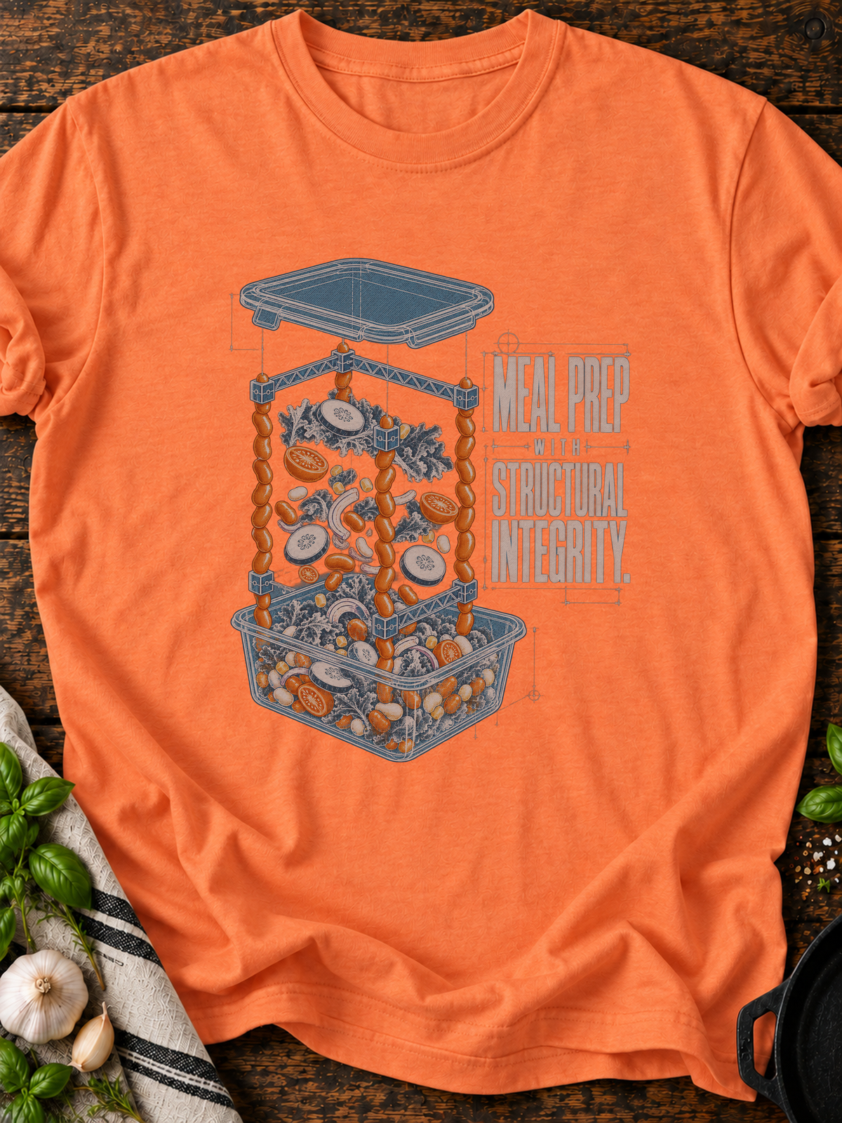 Meal Prep Structural Integrity Version B T-Shirt - Heather Orange